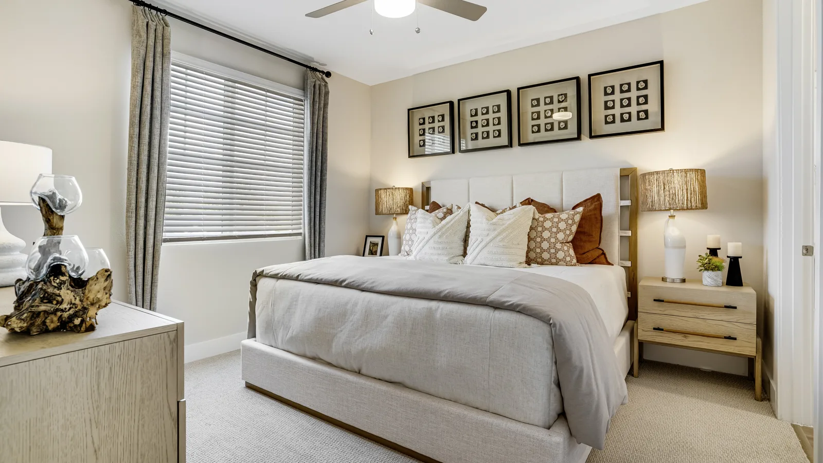 Yardly Evolve 2 Bed 2.5 Bath Apartment with Backyard- Primary Bedroom New pet-friendly apartment homes for rent with private fenced backyards in Arizona, Texas, Florida, and North Carolina with pool, pickleball, dog park, gym, clubhouse and gated community. *No breed or weight restrictions. Yardly